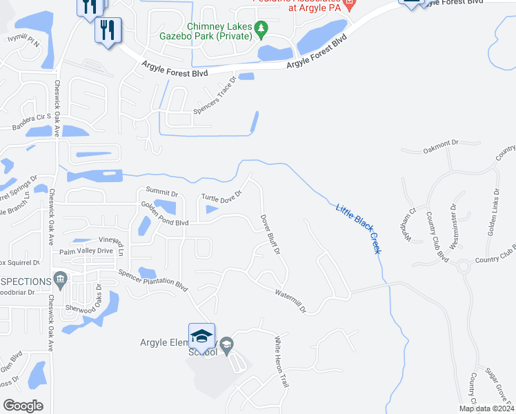 map of restaurants, bars, coffee shops, grocery stores, and more near 144 Dover Bluff Drive in Orange Park