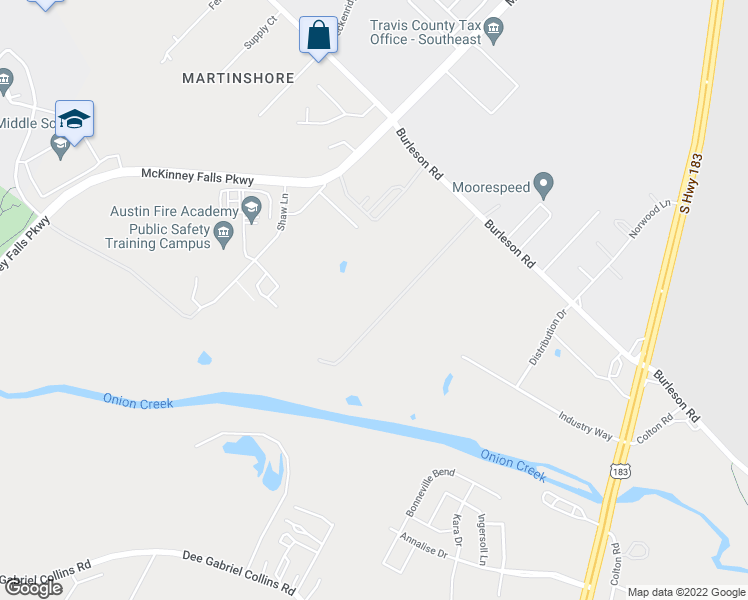 map of restaurants, bars, coffee shops, grocery stores, and more near 7811 Burleson Road in Austin
