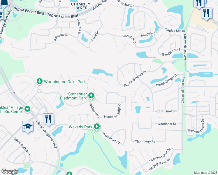 map of restaurants, bars, coffee shops, grocery stores, and more near 2933 Piedmont Manor Drive in Orange Park