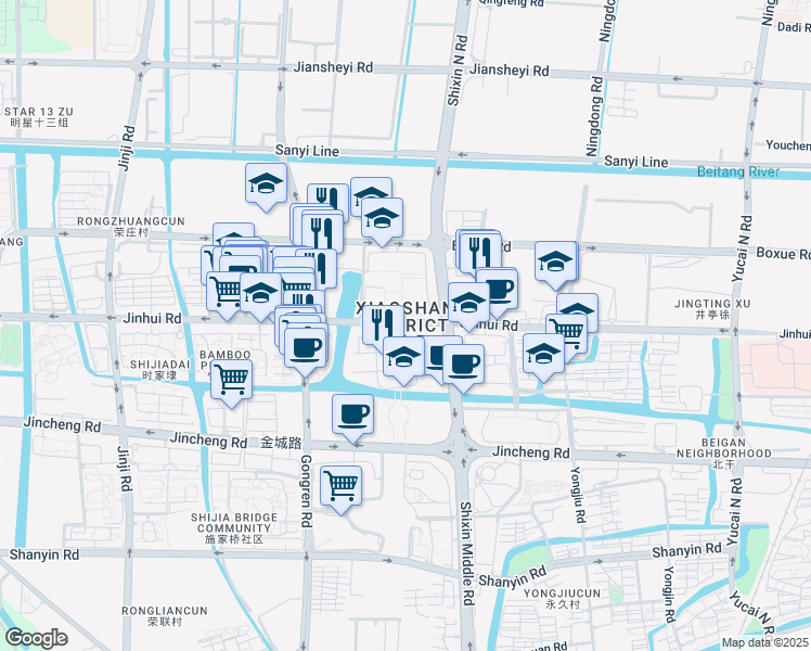 map of restaurants, bars, coffee shops, grocery stores, and more near in Hangzhou