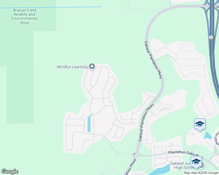 map of restaurants, bars, coffee shops, grocery stores, and more near 635 Drysdale Drive in Orange Park