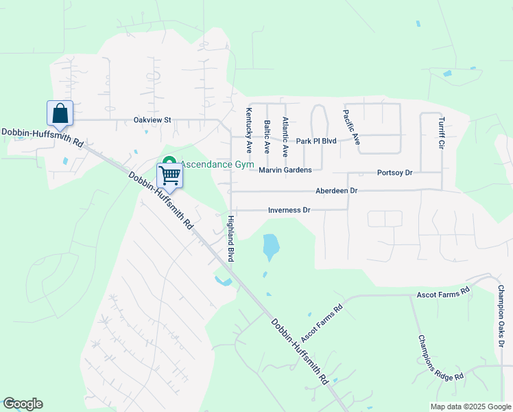 map of restaurants, bars, coffee shops, grocery stores, and more near 29518 Aberdeen Drive in Magnolia