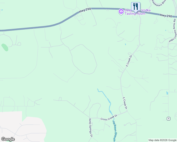 map of restaurants, bars, coffee shops, grocery stores, and more near 743 Drifting Wind Run in Dripping Springs