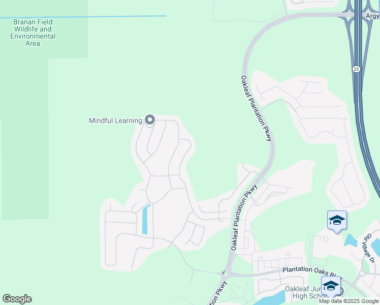 map of restaurants, bars, coffee shops, grocery stores, and more near 635 Drysdale Drive in Orange Park