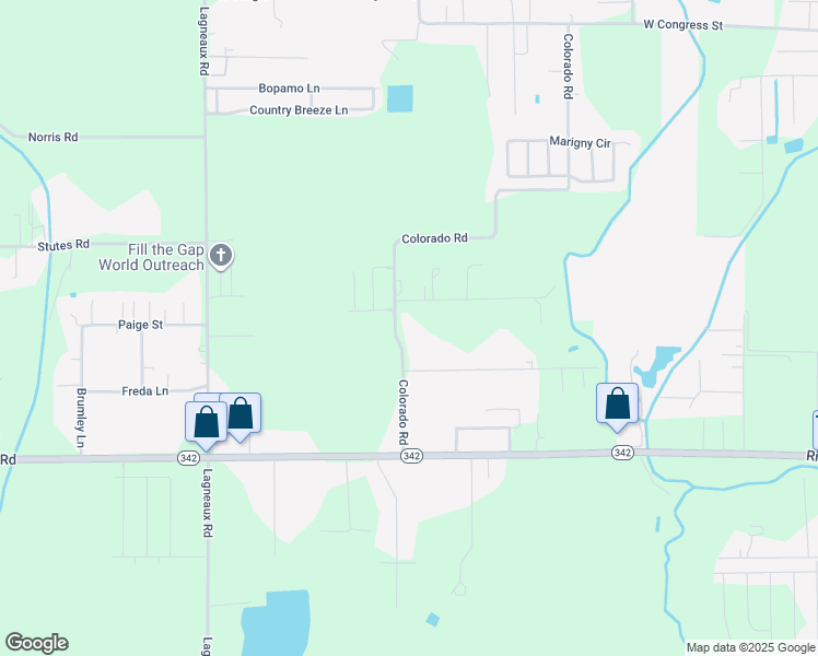 map of restaurants, bars, coffee shops, grocery stores, and more near 228 Colorado Road in Duson