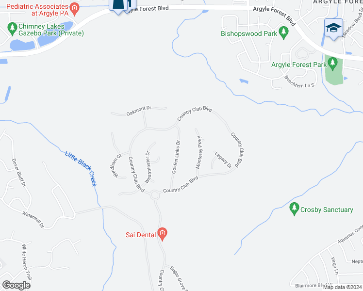 map of restaurants, bars, coffee shops, grocery stores, and more near 545 Golden Links Drive in Orange Park