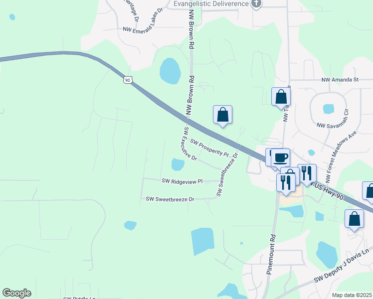 map of restaurants, bars, coffee shops, grocery stores, and more near 146 Southwest Prosperity Place in Lake City