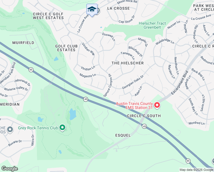 map of restaurants, bars, coffee shops, grocery stores, and more near 6716 Magenta Lane in Austin