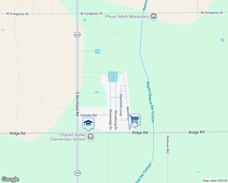 map of restaurants, bars, coffee shops, grocery stores, and more near 207 Stoneburg Dr in Duson
