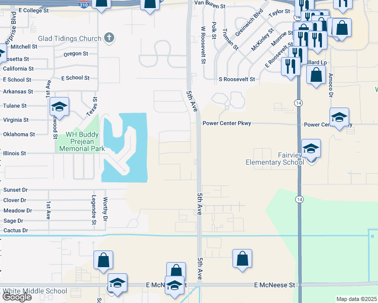 map of restaurants, bars, coffee shops, grocery stores, and more near 3948 5th Avenue in Lake Charles