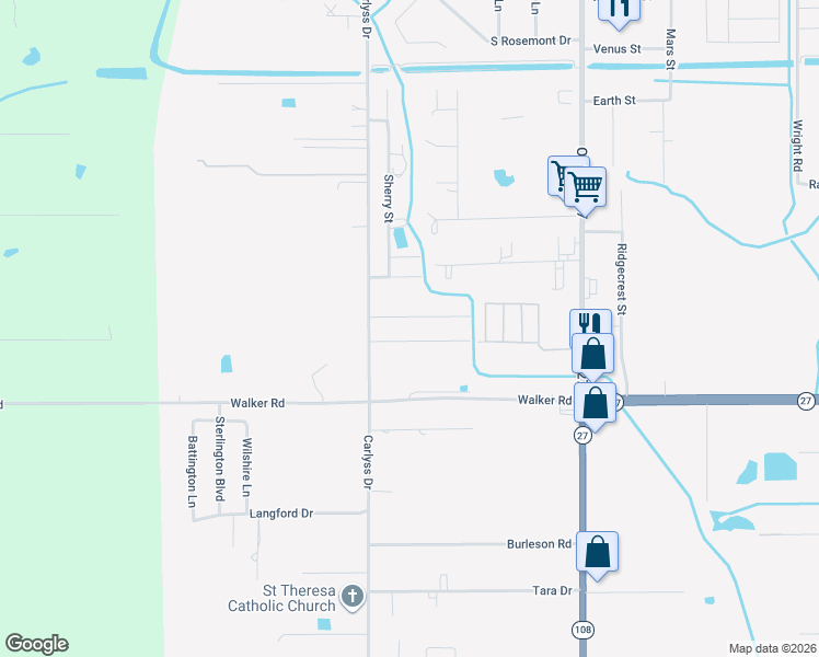 map of restaurants, bars, coffee shops, grocery stores, and more near 448 Gerald Dr in Sulphur
