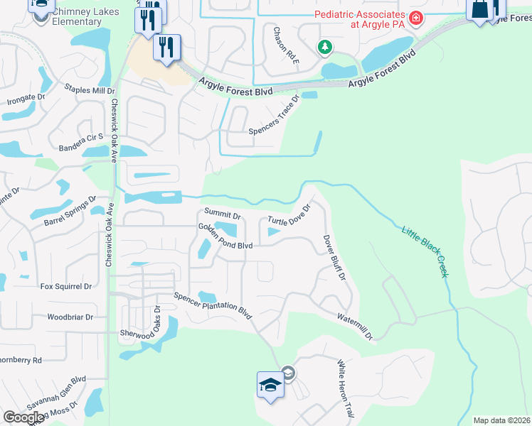 map of restaurants, bars, coffee shops, grocery stores, and more near 362 Turtle Dove Drive in Orange Park
