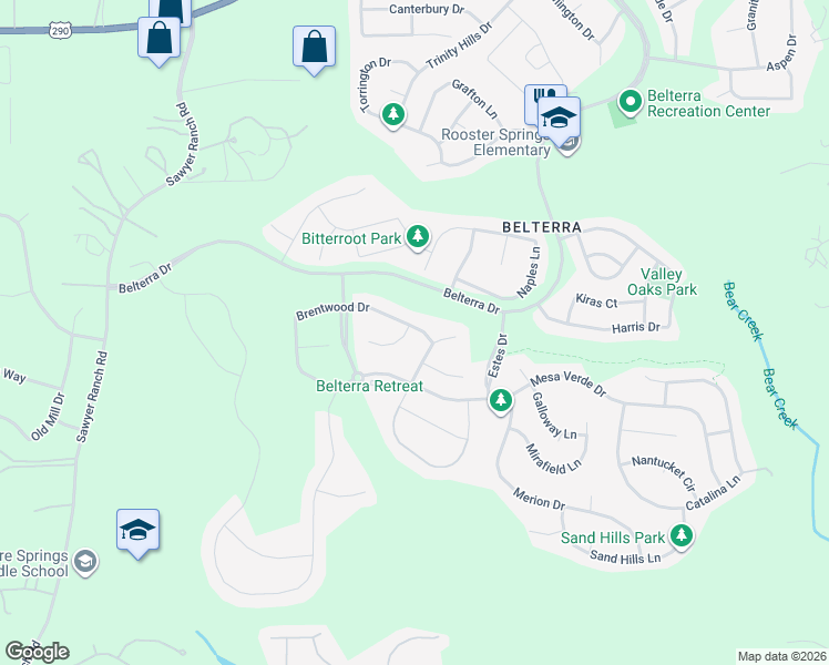 map of restaurants, bars, coffee shops, grocery stores, and more near 123 Tabago Court in Austin