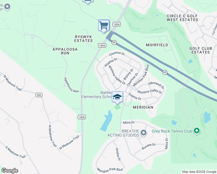 map of restaurants, bars, coffee shops, grocery stores, and more near 11016 Cherisse Drive in Austin