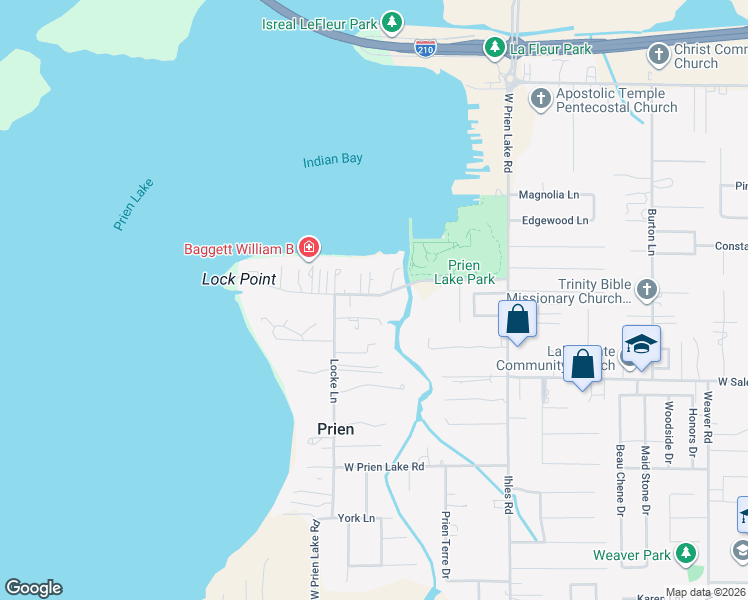 map of restaurants, bars, coffee shops, grocery stores, and more near 3001-3049 Lizlynn Ln in Lake Charles
