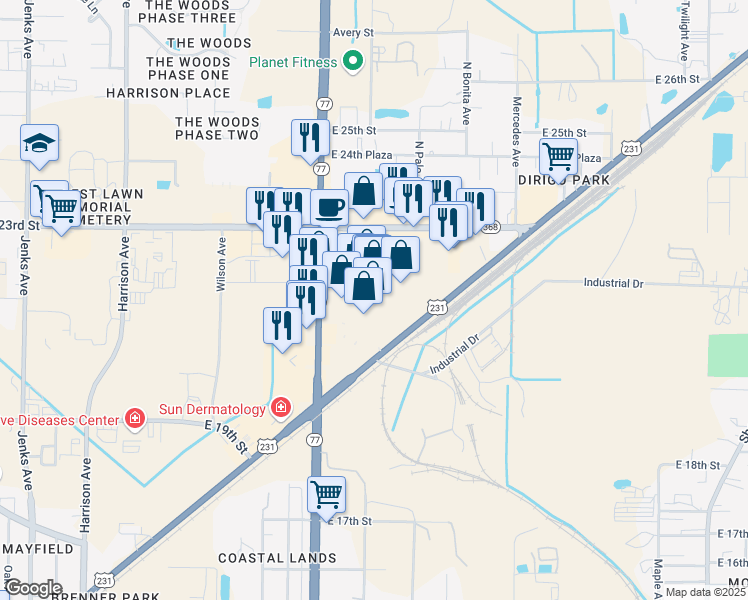 map of restaurants, bars, coffee shops, grocery stores, and more near 2150 Martin Luther King Junior Boulevard in Panama City