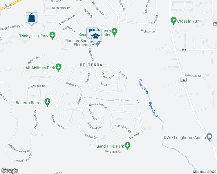 map of restaurants, bars, coffee shops, grocery stores, and more near 230 Kiras Court in Austin