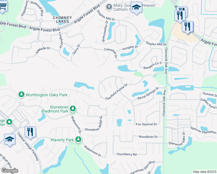 map of restaurants, bars, coffee shops, grocery stores, and more near 298 Fawnridge Lane in Orange Park
