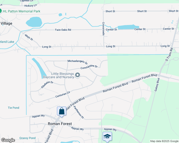 map of restaurants, bars, coffee shops, grocery stores, and more near 2706 Michaelangelo Street in New Caney
