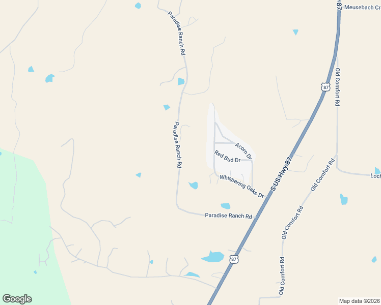 map of restaurants, bars, coffee shops, grocery stores, and more near 622 Paradise Ranch Road in Fredericksburg