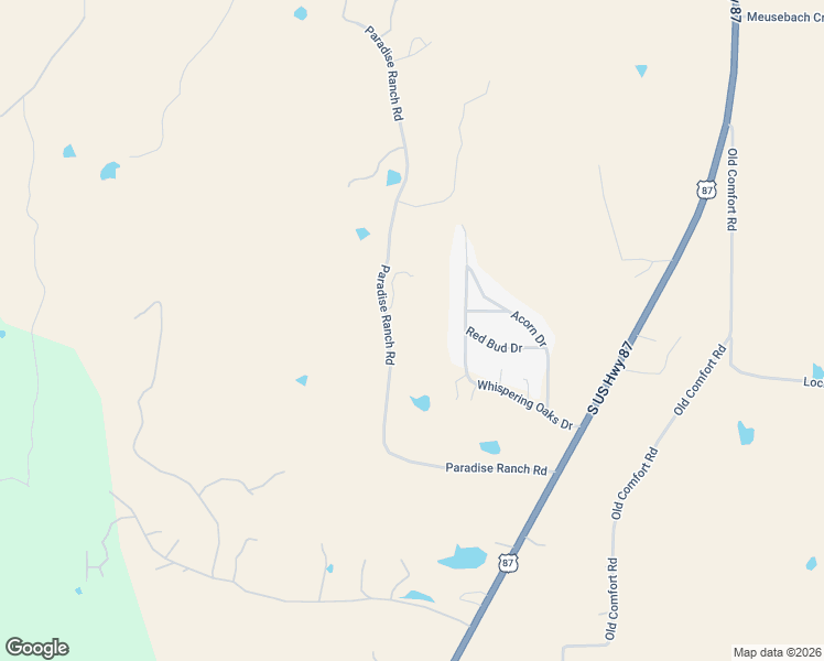 map of restaurants, bars, coffee shops, grocery stores, and more near 622 Paradise Ranch Road in Fredericksburg