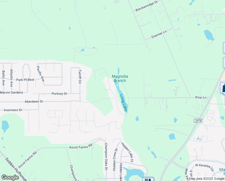 map of restaurants, bars, coffee shops, grocery stores, and more near 30002 Elm Lane in Magnolia