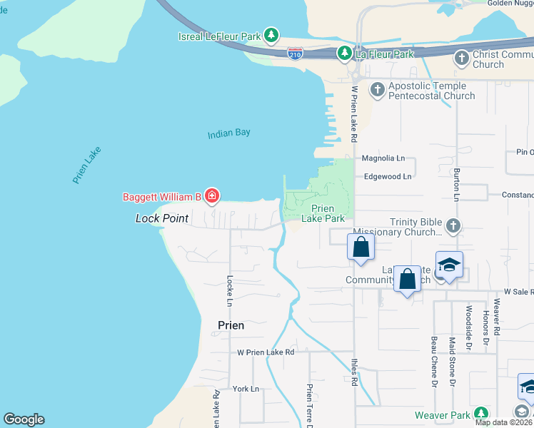 map of restaurants, bars, coffee shops, grocery stores, and more near 3024 Henderson Bayou Road in Lake Charles