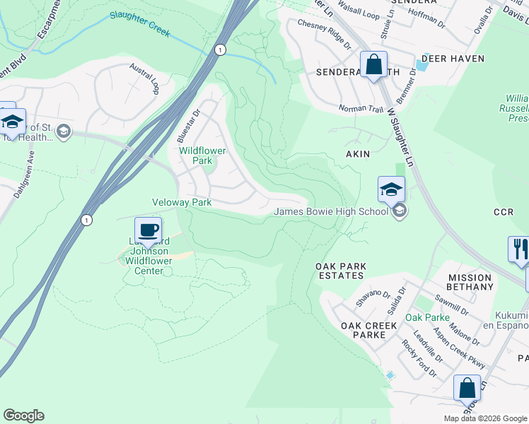 map of restaurants, bars, coffee shops, grocery stores, and more near 10217 Cama Valley Cove in Austin