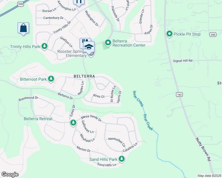 map of restaurants, bars, coffee shops, grocery stores, and more near 201 Saint Richie Lane in Austin