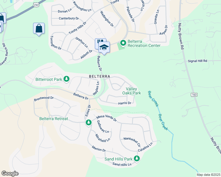 map of restaurants, bars, coffee shops, grocery stores, and more near 215 Kiras Court in Austin