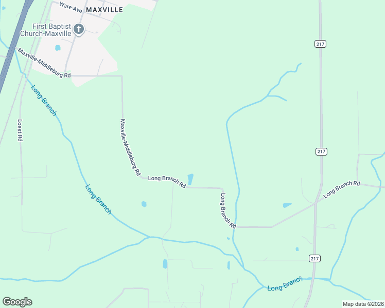 map of restaurants, bars, coffee shops, grocery stores, and more near Long Branch Road in Jacksonville