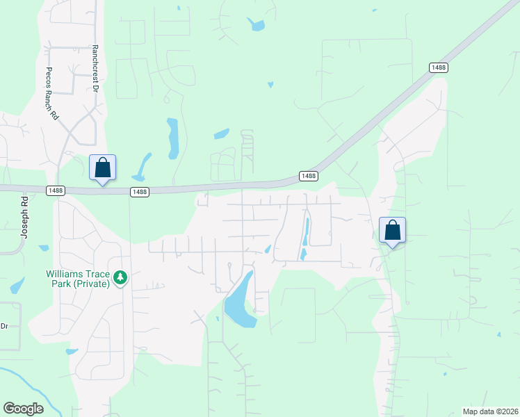 map of restaurants, bars, coffee shops, grocery stores, and more near 26452 Easy Street in Magnolia