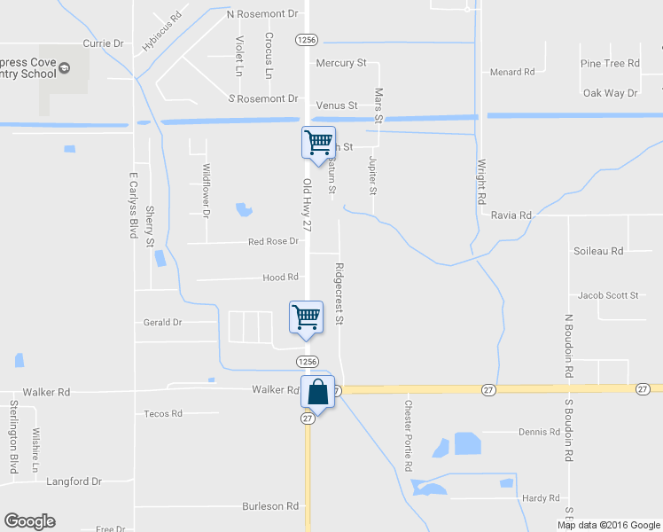 map of restaurants, bars, coffee shops, grocery stores, and more near 4206 Ridgecrest St in Sulphur