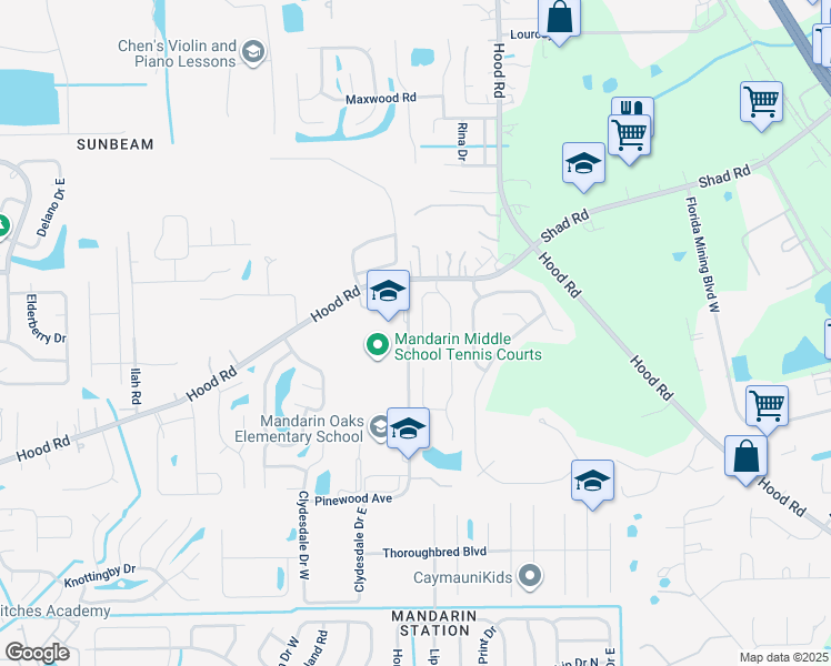 map of restaurants, bars, coffee shops, grocery stores, and more near 10298 Stallion Run Court in Jacksonville