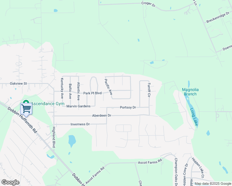 map of restaurants, bars, coffee shops, grocery stores, and more near 29113 Park Place Boulevard in Magnolia