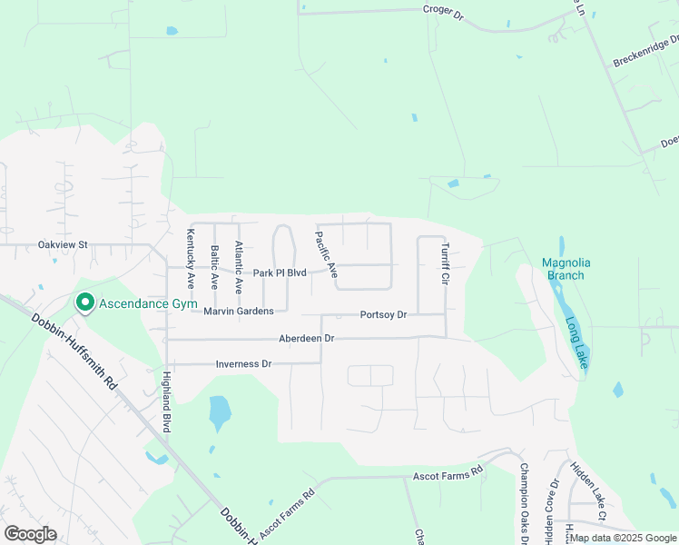 map of restaurants, bars, coffee shops, grocery stores, and more near 29113 Park Place Boulevard in Magnolia