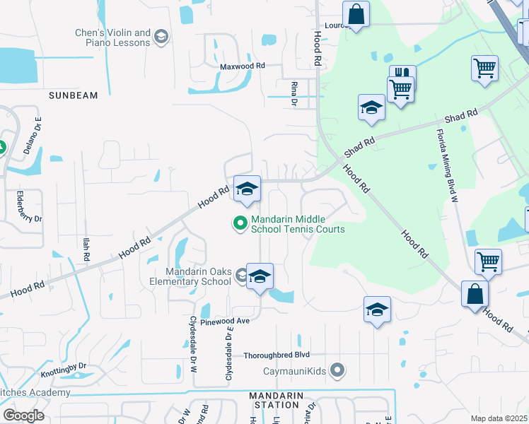 map of restaurants, bars, coffee shops, grocery stores, and more near 10298 Stallion Run Court in Jacksonville