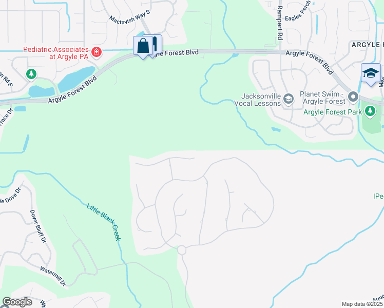 map of restaurants, bars, coffee shops, grocery stores, and more near 526 Oakmont Drive in Orange Park
