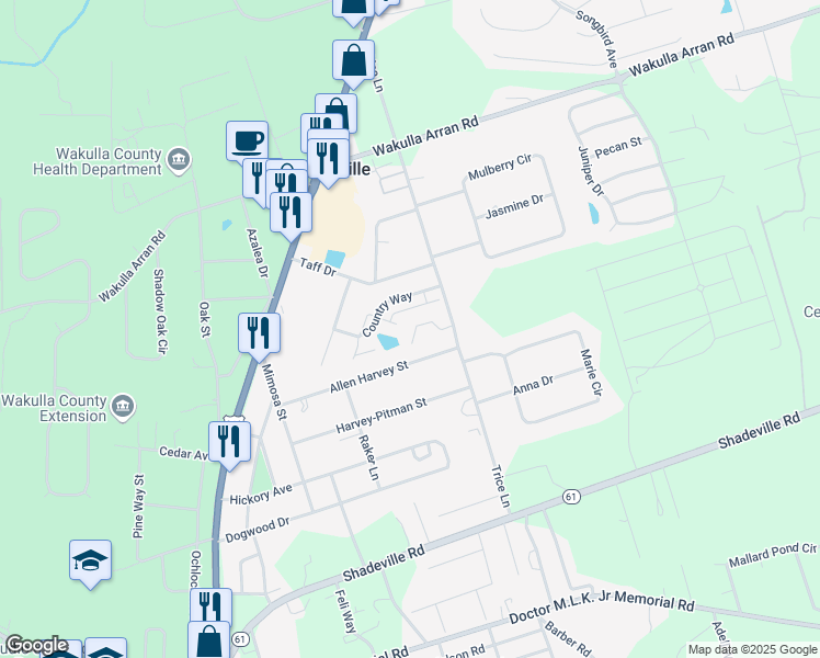 map of restaurants, bars, coffee shops, grocery stores, and more near 26 Guinevere Lane in Crawfordville