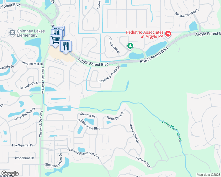 map of restaurants, bars, coffee shops, grocery stores, and more near 8236 Sand Point Drive South in Jacksonville