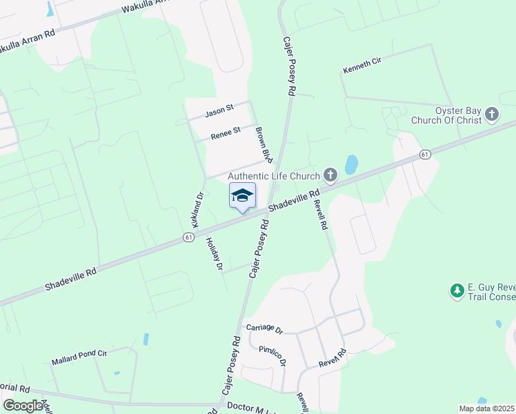 map of restaurants, bars, coffee shops, grocery stores, and more near 723-729 Shadeville Road in Crawfordville