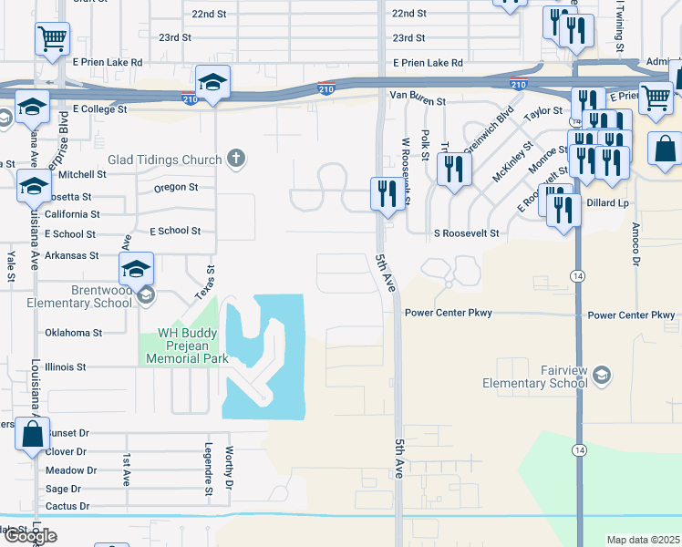 map of restaurants, bars, coffee shops, grocery stores, and more near 3820 West Lake Michele Circle in Lake Charles