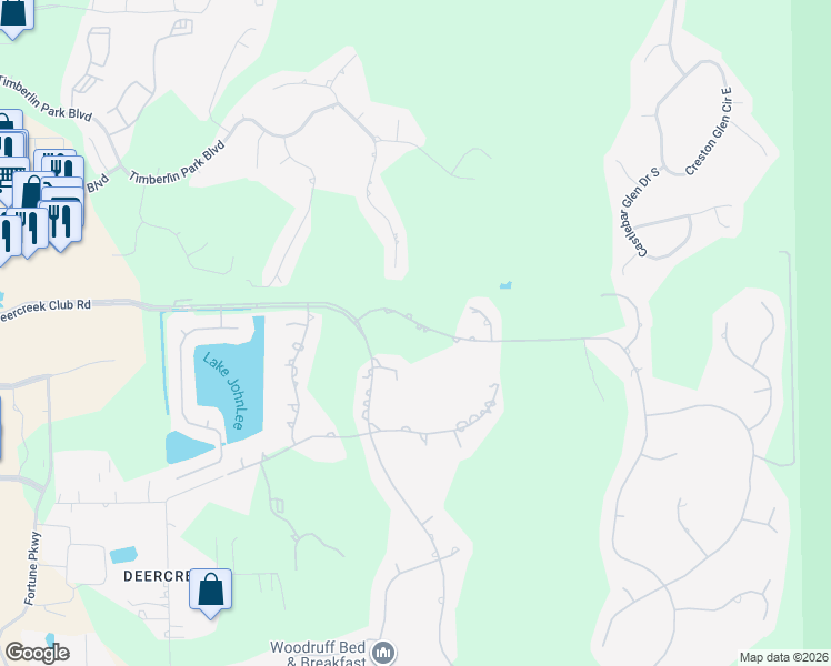 map of restaurants, bars, coffee shops, grocery stores, and more near 7936 Vineyard Lake Road North in Jacksonville