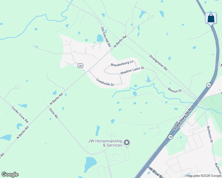 map of restaurants, bars, coffee shops, grocery stores, and more near 3005 Creekside Drive in Brenham