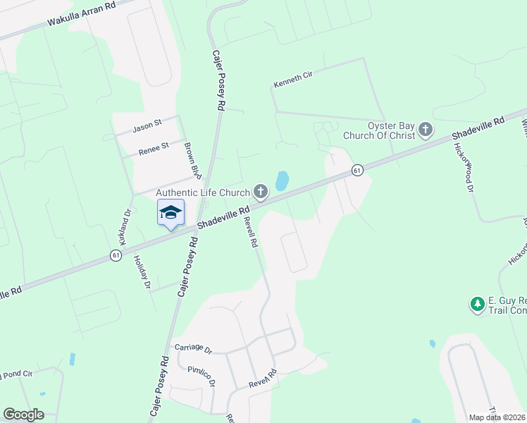 map of restaurants, bars, coffee shops, grocery stores, and more near 801-849 Shadeville Road in Crawfordville