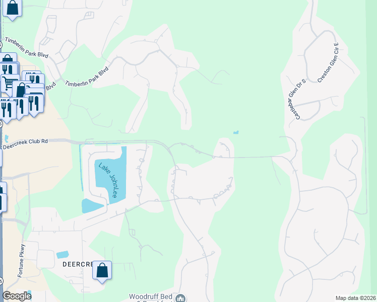 map of restaurants, bars, coffee shops, grocery stores, and more near 7928 Vineyard Lake Road North in Jacksonville