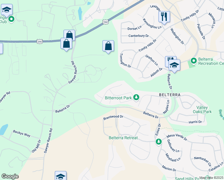 map of restaurants, bars, coffee shops, grocery stores, and more near 276 Seneca Drive in Austin