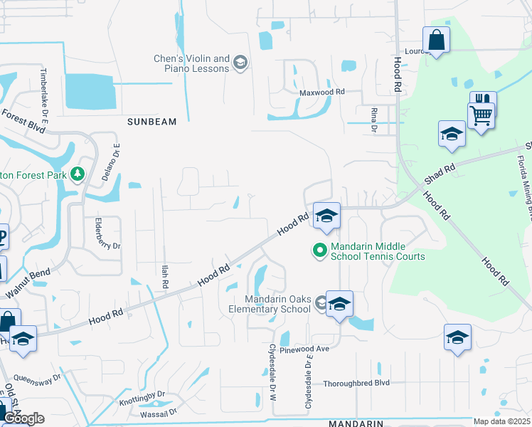 map of restaurants, bars, coffee shops, grocery stores, and more near 4825 Secret Harbor Drive in Jacksonville