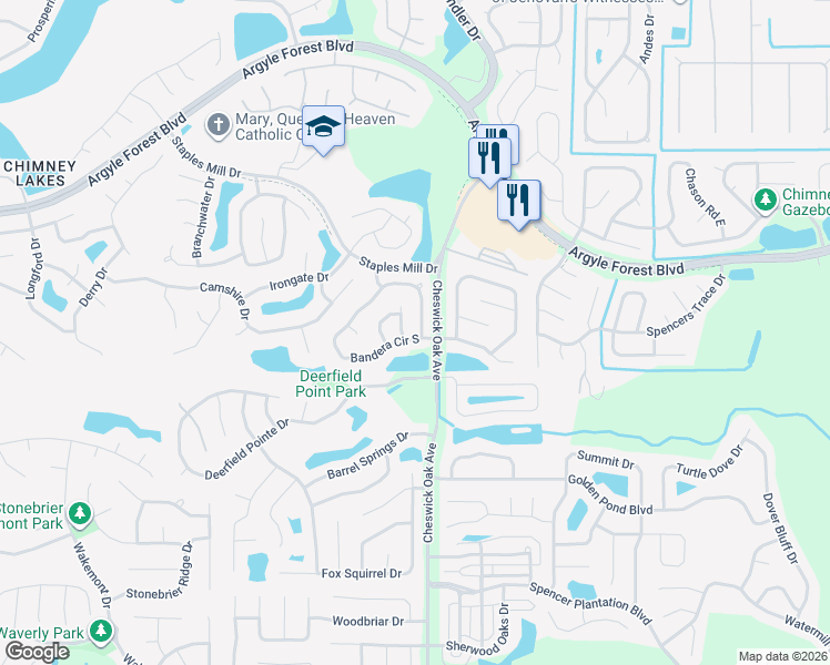 map of restaurants, bars, coffee shops, grocery stores, and more near 8525 Iron Mill Court in Jacksonville
