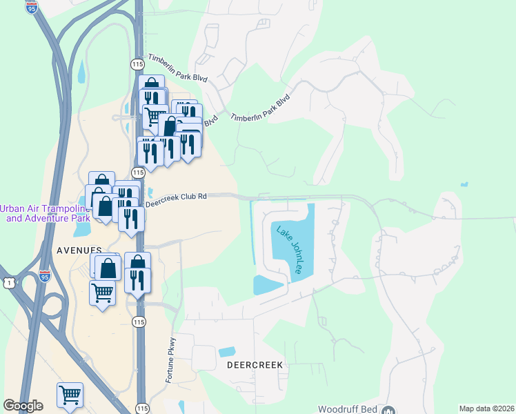 map of restaurants, bars, coffee shops, grocery stores, and more near 9902 Windwater Court in Jacksonville